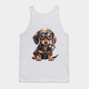 Dachshund Dog Wearing Gas Mask Tank Top